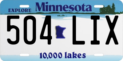 MN license plate 504LIX