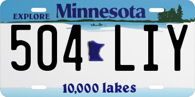 MN license plate 504LIY