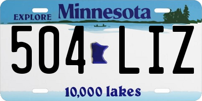 MN license plate 504LIZ