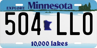 MN license plate 504LLO