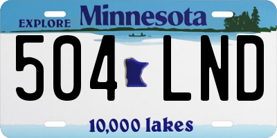 MN license plate 504LND