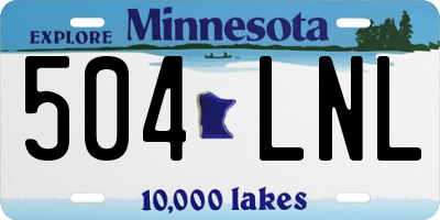 MN license plate 504LNL