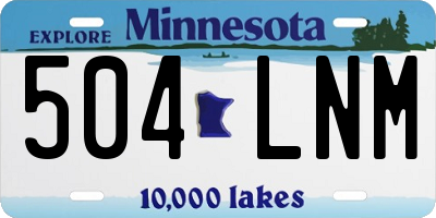 MN license plate 504LNM