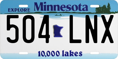 MN license plate 504LNX