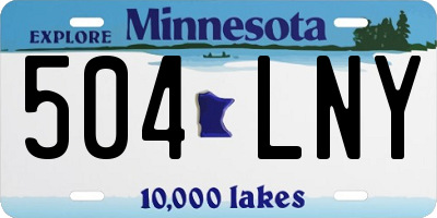 MN license plate 504LNY