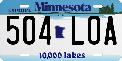MN license plate 504LOA