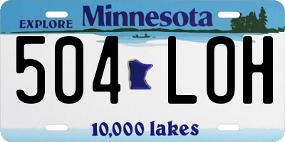 MN license plate 504LOH