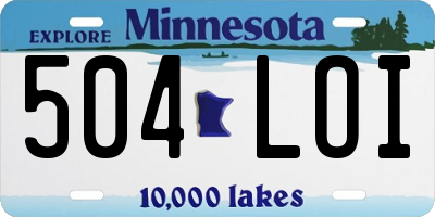 MN license plate 504LOI