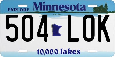 MN license plate 504LOK