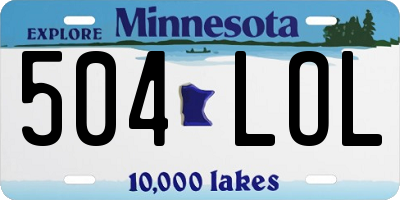 MN license plate 504LOL