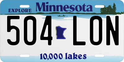 MN license plate 504LON