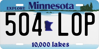 MN license plate 504LOP