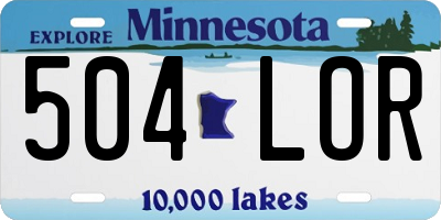MN license plate 504LOR