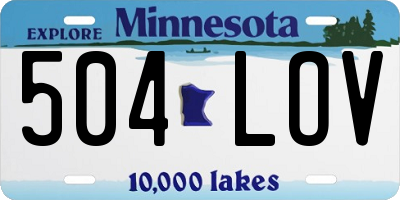 MN license plate 504LOV