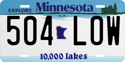 MN license plate 504LOW
