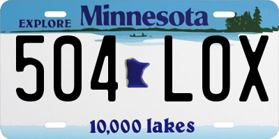 MN license plate 504LOX