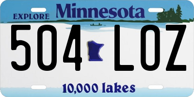 MN license plate 504LOZ