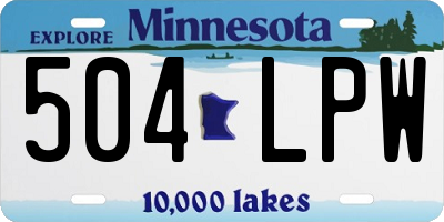 MN license plate 504LPW
