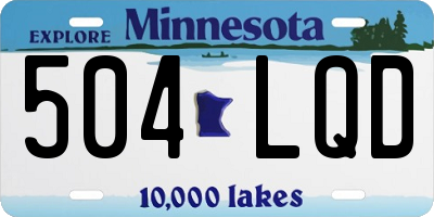 MN license plate 504LQD