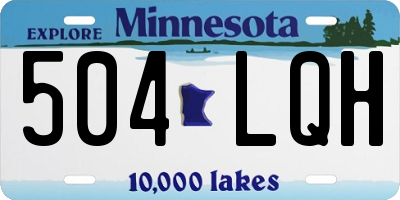 MN license plate 504LQH