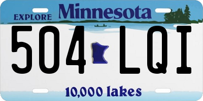 MN license plate 504LQI