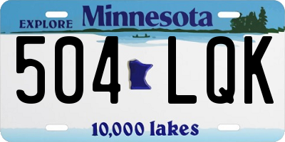 MN license plate 504LQK