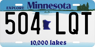 MN license plate 504LQT