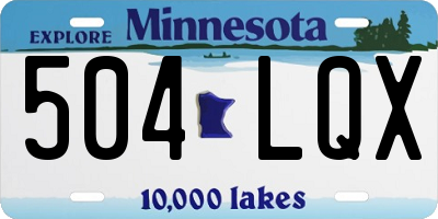 MN license plate 504LQX