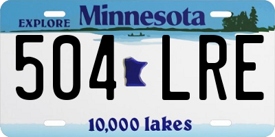 MN license plate 504LRE