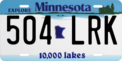 MN license plate 504LRK