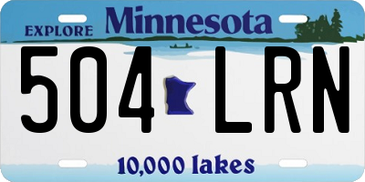 MN license plate 504LRN