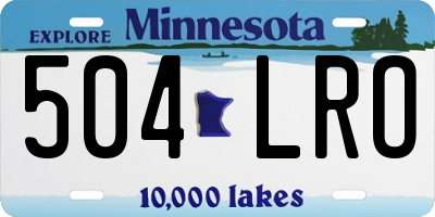 MN license plate 504LRO