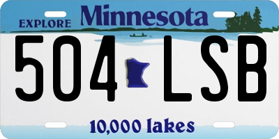 MN license plate 504LSB