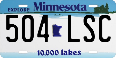 MN license plate 504LSC