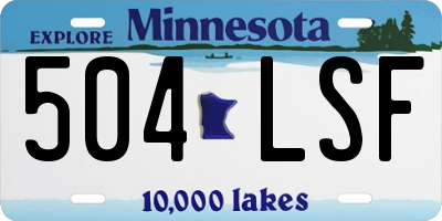 MN license plate 504LSF