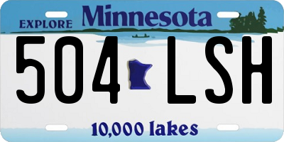 MN license plate 504LSH