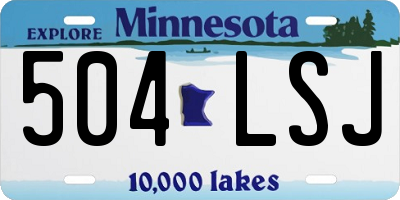 MN license plate 504LSJ