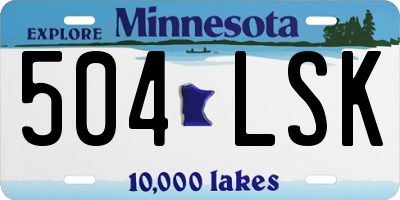 MN license plate 504LSK