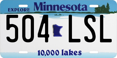MN license plate 504LSL