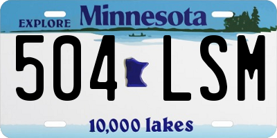 MN license plate 504LSM