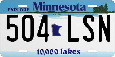 MN license plate 504LSN