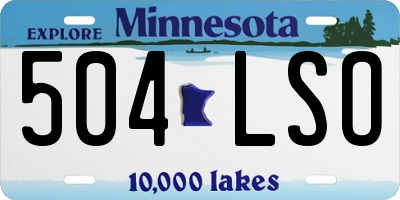 MN license plate 504LSO