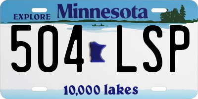 MN license plate 504LSP