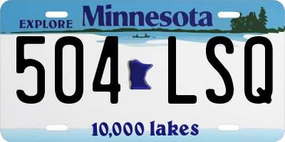 MN license plate 504LSQ