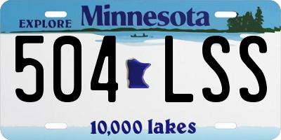 MN license plate 504LSS