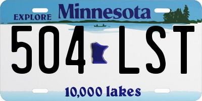MN license plate 504LST
