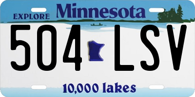 MN license plate 504LSV