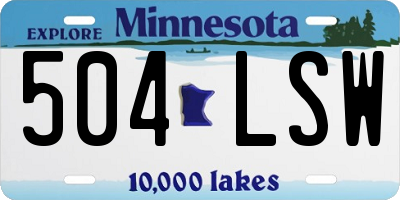 MN license plate 504LSW