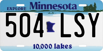 MN license plate 504LSY