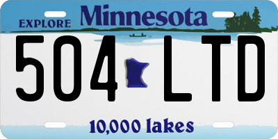 MN license plate 504LTD